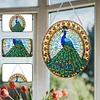 Diamond Painting Acrylic Stained Glass Peacock Hanging Pendant