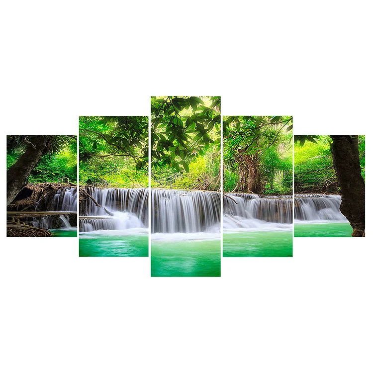 Lanscape 5 Pieces  Full Round Diamond Painting 103*45CM