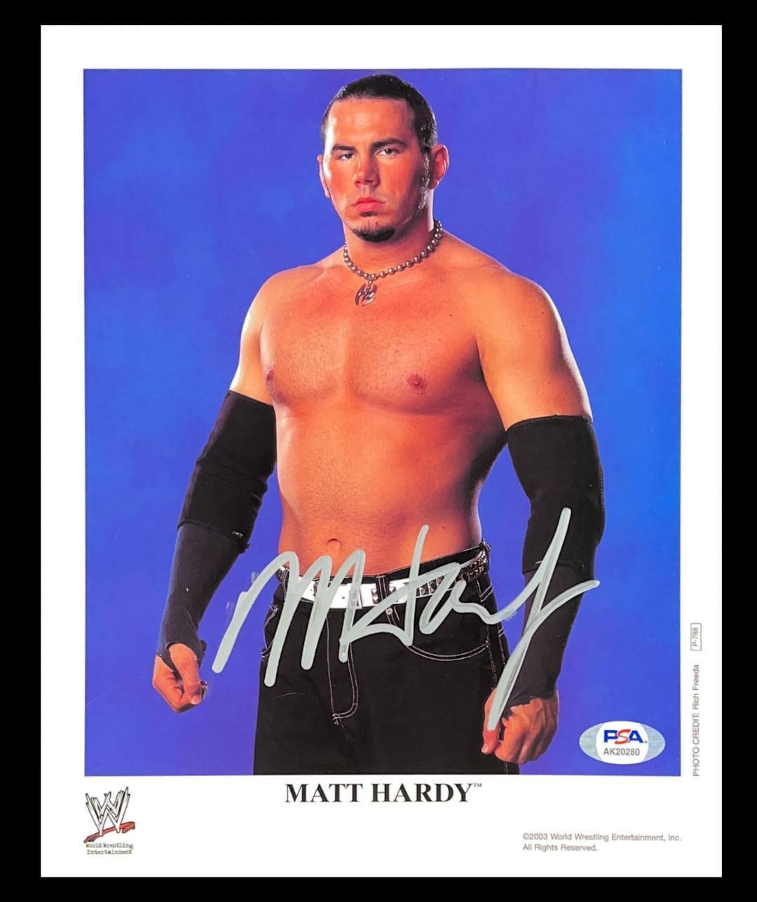 WWE MATT HARDY P-788 HAND SIGNED AUTOGRAPHED 8X10 PROMO Photo Poster painting WITH PROOF PSA COA