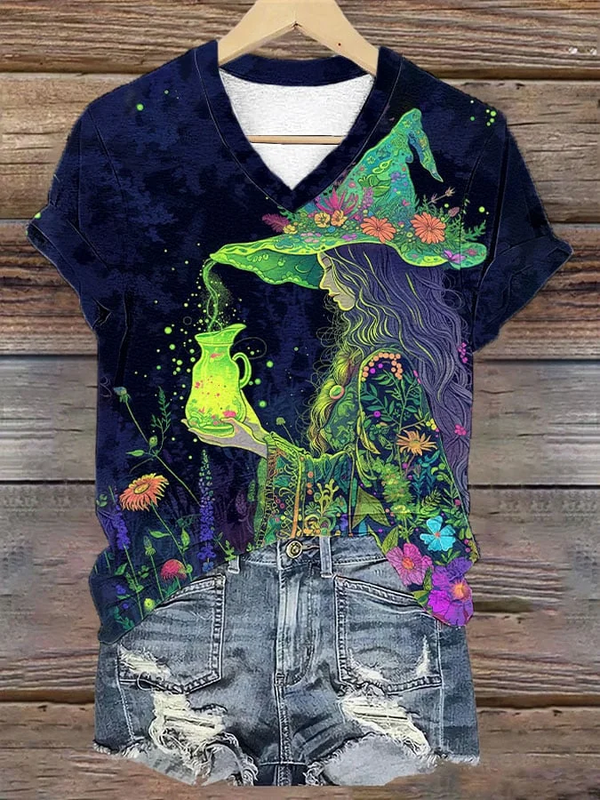 Women's Witch Print T-Shirt
