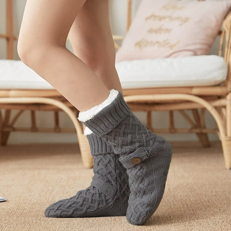 Slippers Women Indoor Sock with Fur Warm Plush Slippers Comfy Bedroom Slippers Non-slip Soft Home Shoes for Woman 2020