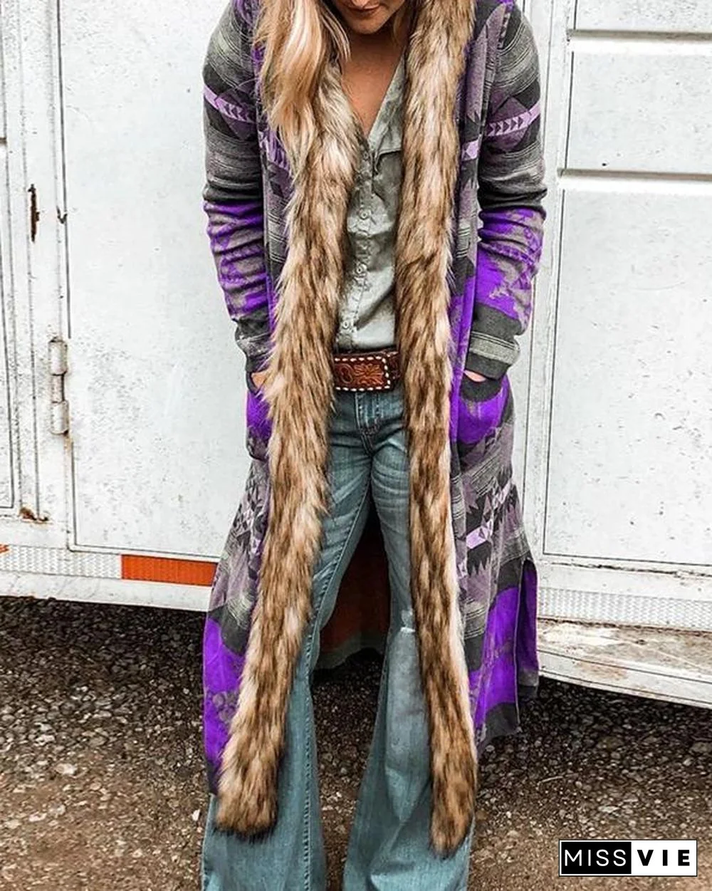 Long Sleeve Vintage plus size Outerwear