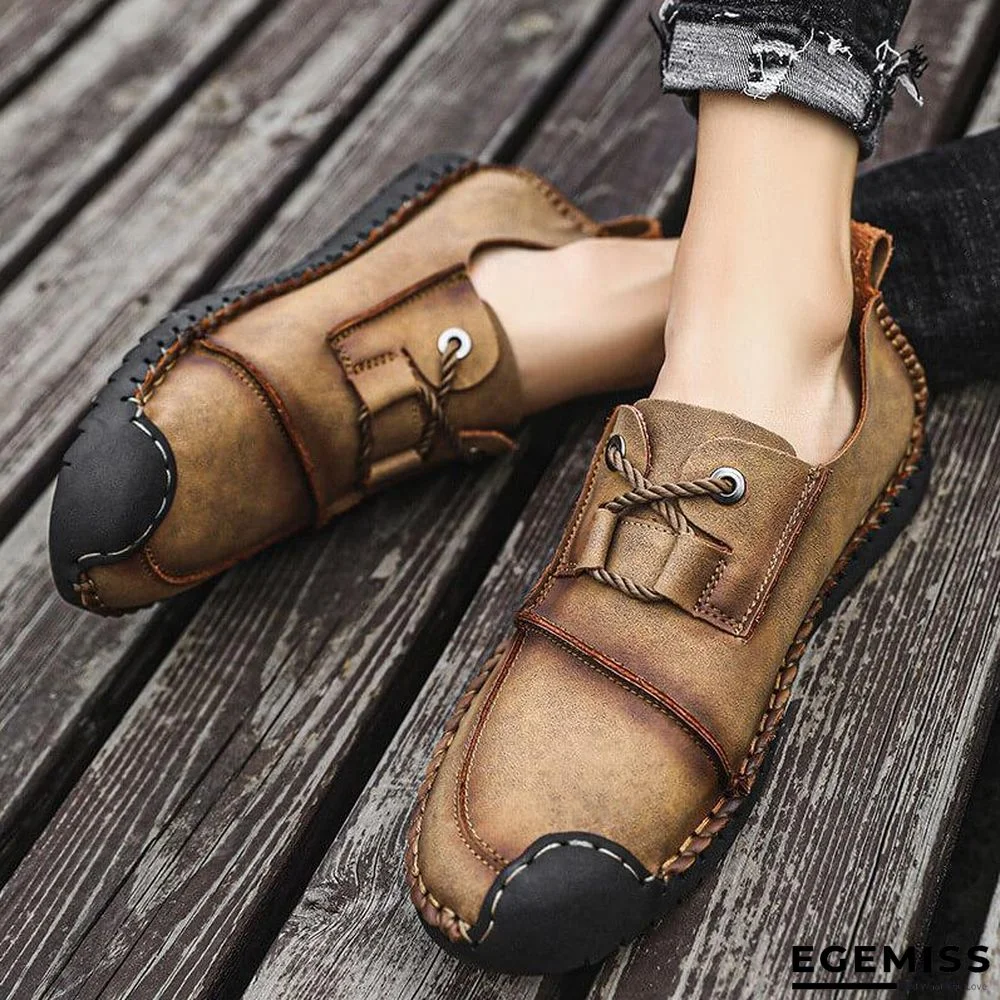 Men's Fashion Business Spliced Laced Casual Leather Shoes | EGEMISS