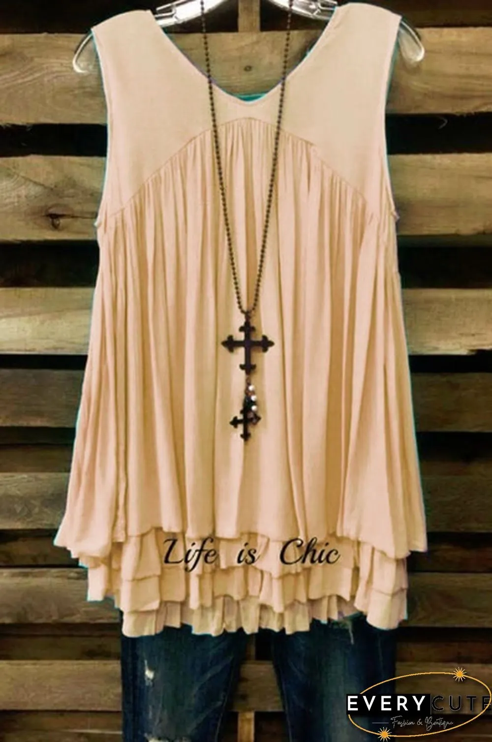 Women's Fashion Sexy Casual Solid Color Sleeveless Tank T-Shirt Top