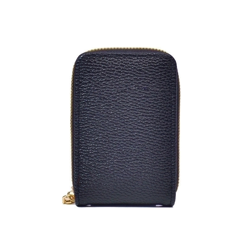 Women’s Solid Color Pu Leather Zipper Card Holders