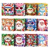 12Pcs Diamond Painting Owl Santa Claus Greeting Card Set with Envelope