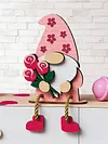Wooden Valentines Gnome Figurines Decoration with Dangling Legs for Home Office
