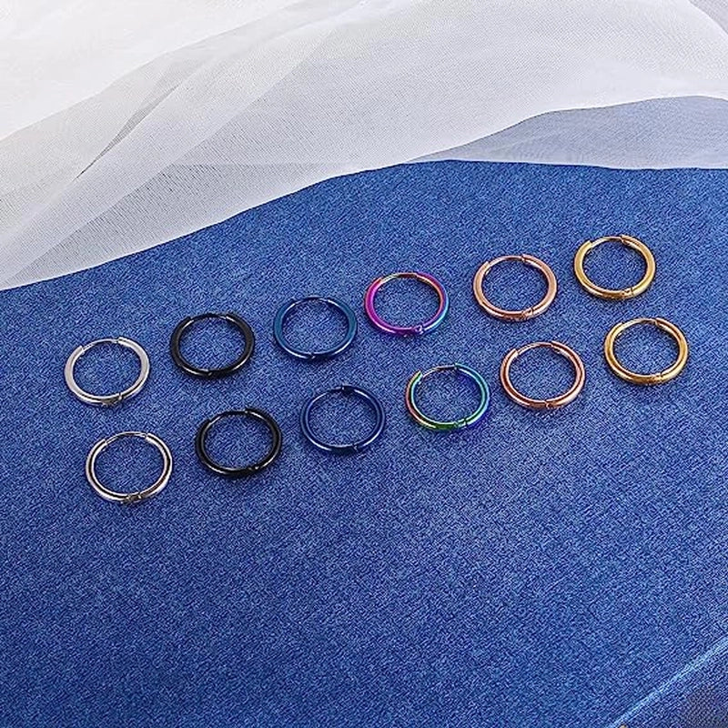 Earrings Titanium Steel Earrings Thick Thin Coil Boys And Girls  Circle Stainless Steel Earrings