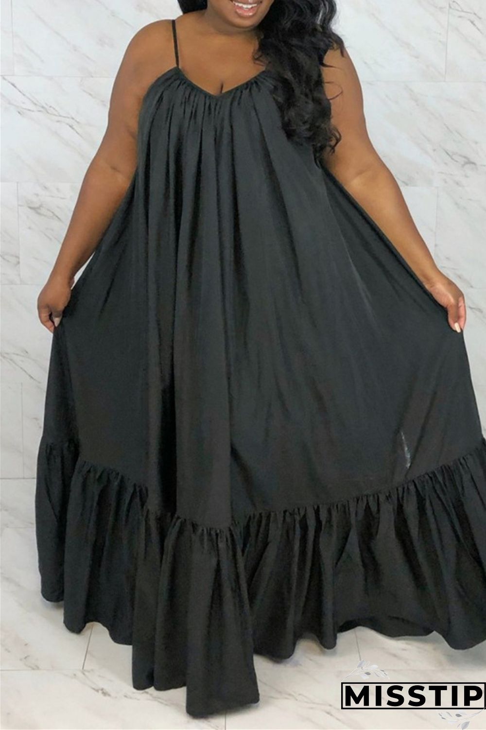 Pink Sexy Casual Solid Backless Spaghetti Strap Loose Sling Dress