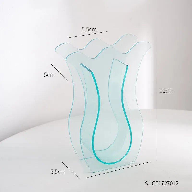 Nordic Decoration Home Acrylic Vase Table Decoration Living Room Terrarium Transparent Flower Arrangement Decorative Vases Gifts