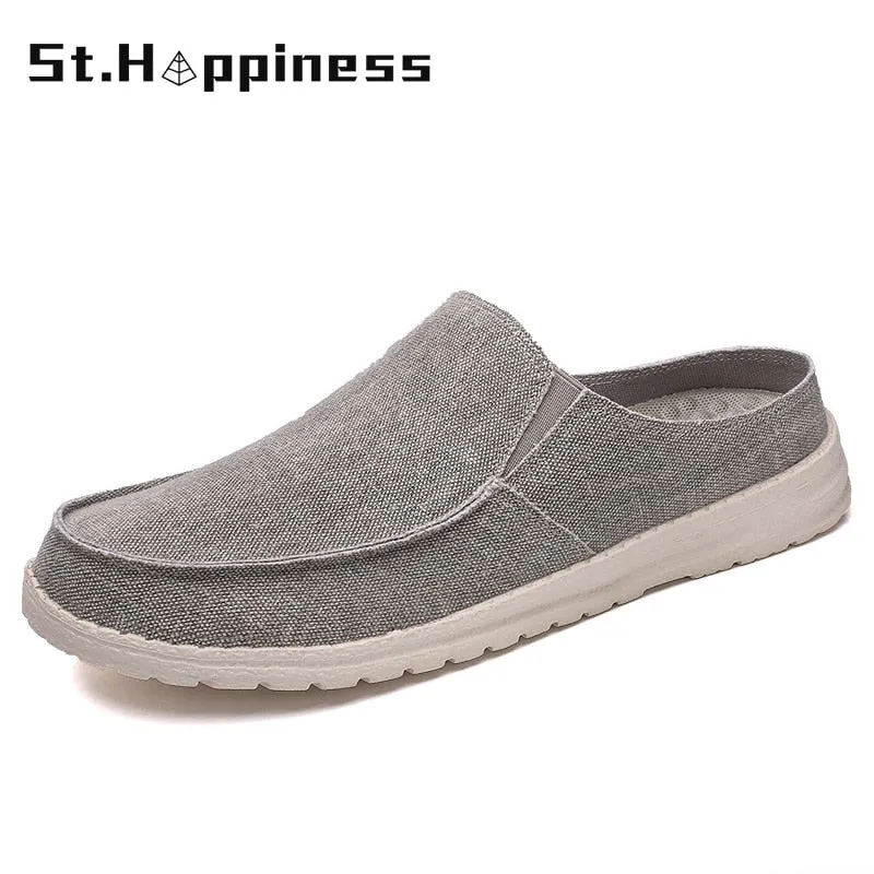 2021 New Summer Men's Canvas Casual Shoes Classic Breathable Loafers Flat Shoes Outdoor Light Slip-On Walking Shoes Big Size 48
