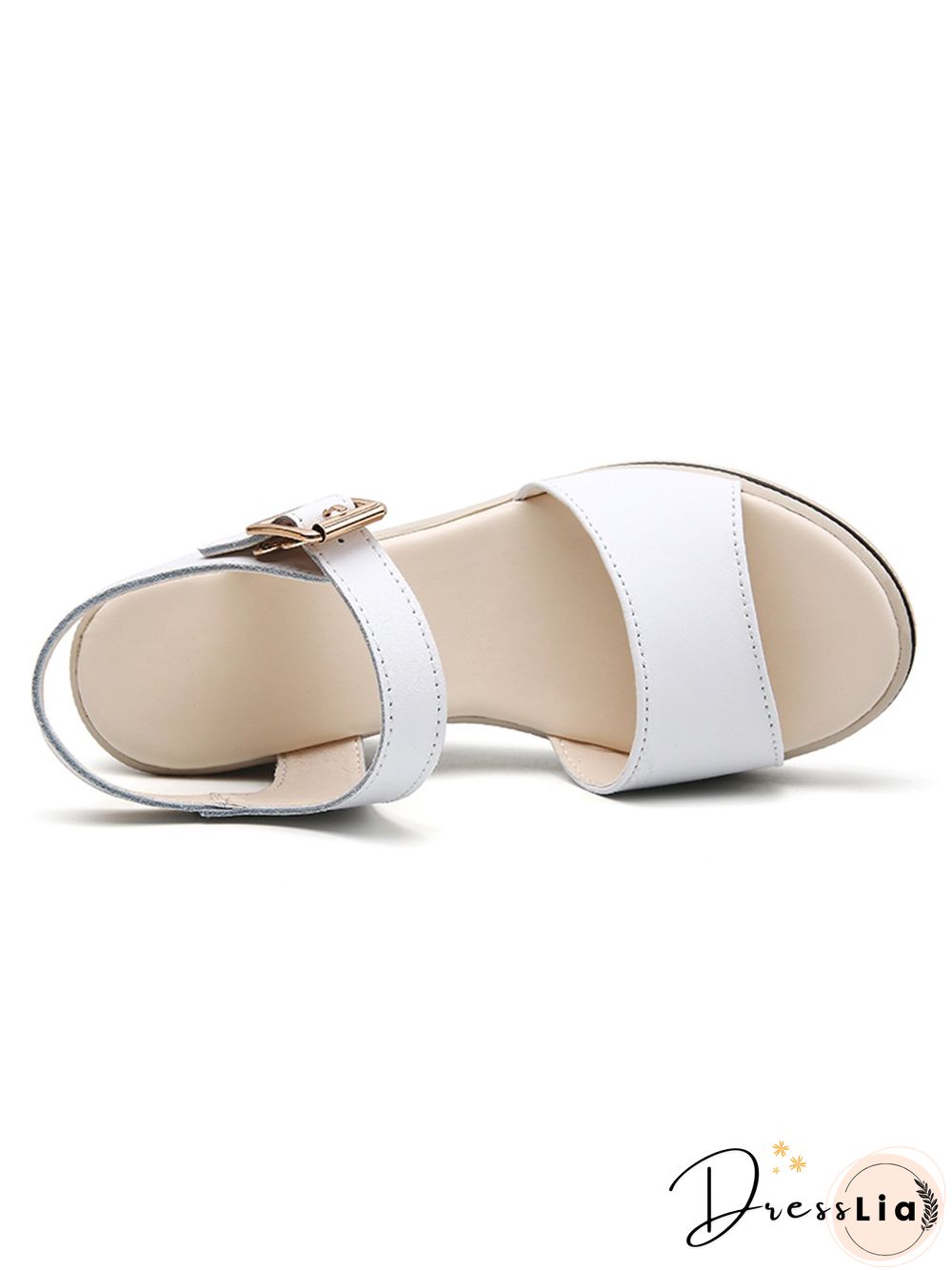 Cowhide Woven Sole Platform Wedge Resort Sandals