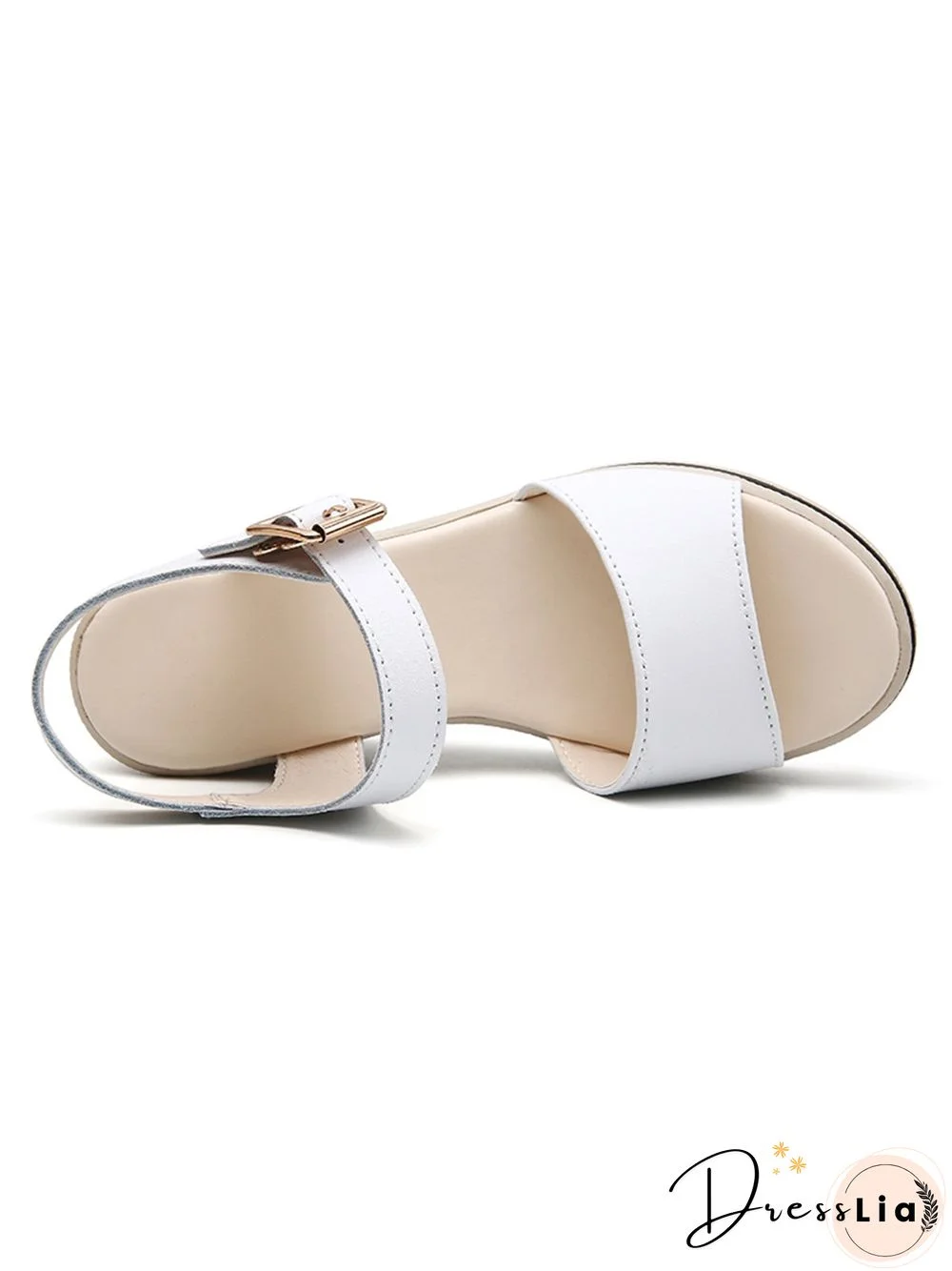 Cowhide Woven Sole Platform Wedge Resort Sandals