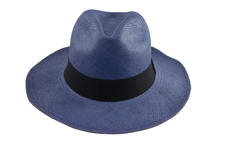 Violet Blue Classic Fedora | Genuine Panama Hat | Toquilla Straw | Handwoven in Ecuador - EA - HatBox Included