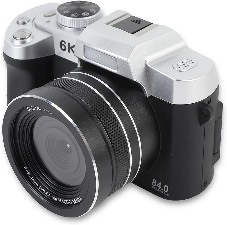 C&aacute;mara Digital 6K, C&aacute;mara Digital Retro de 84MP, C&aacute;mara de Vlogging Vintage 6K UHD con Zoom de 18X, Pantalla Abatible de 3 Pulgadas, Enfoque Autom&aacute;tico, WiFi