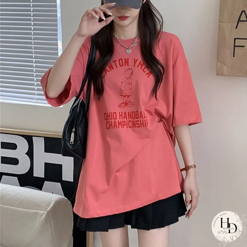 Spring Summer Letter White Shirts Women Loose Casual Print Tees Short Sleeves Student