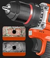 The new pure copper brushless small steel cannon metal ratchet chuck hand drill can be tapped, one machine and two electrics