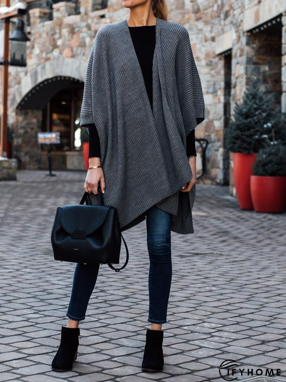 Collarless Casual Solid Cardigan | IFYHOME