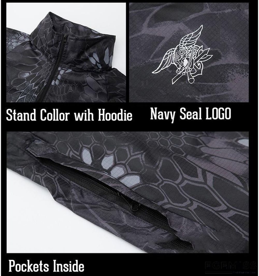 Men Lightweight Military Skin Windbreaker Waterproof Tactical Raincoats Windproof Army Outerwear Jackets | EGEMISS