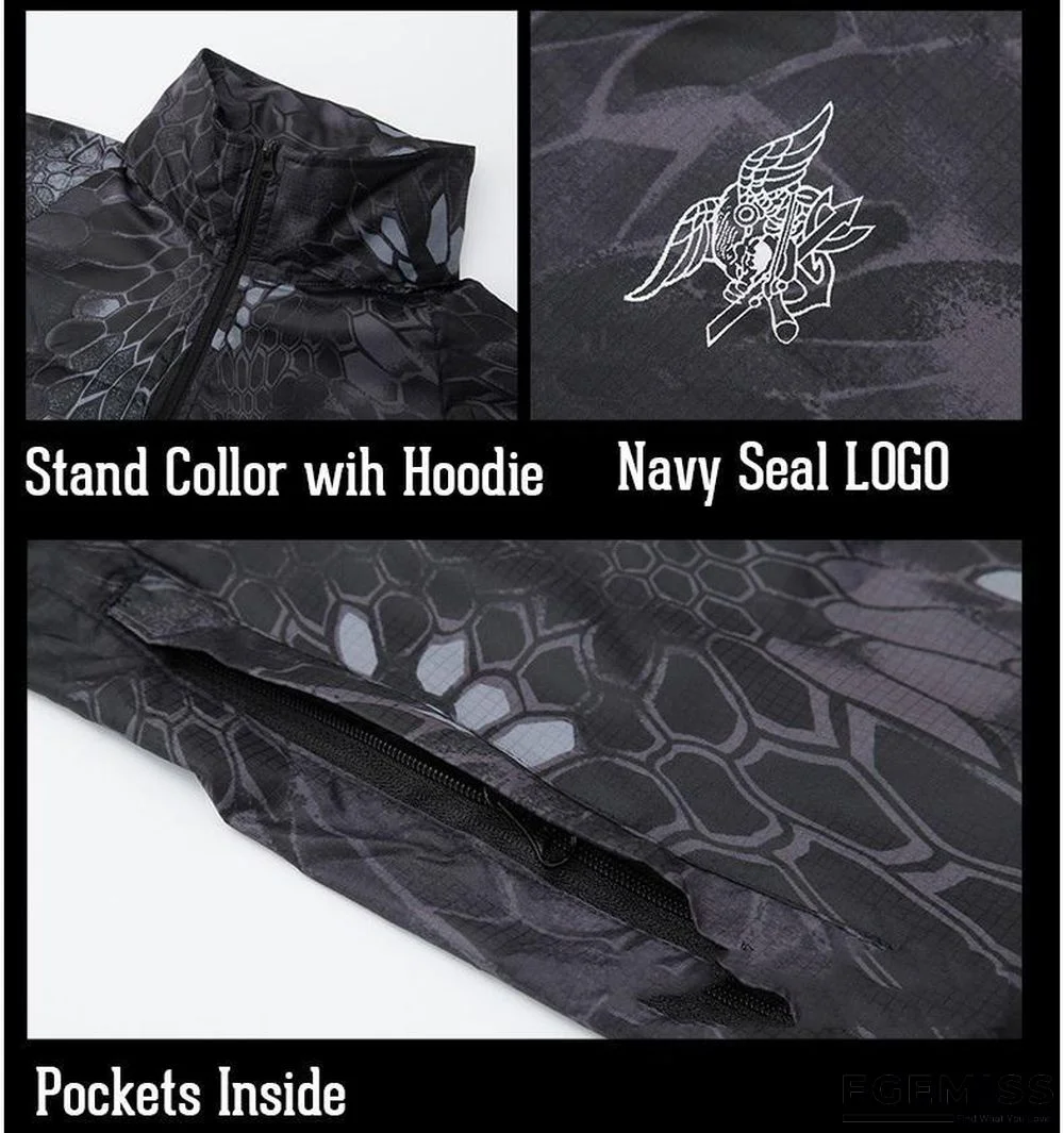 Men Lightweight Military Skin Windbreaker Waterproof Tactical Raincoats Windproof Army Outerwear Jackets | EGEMISS