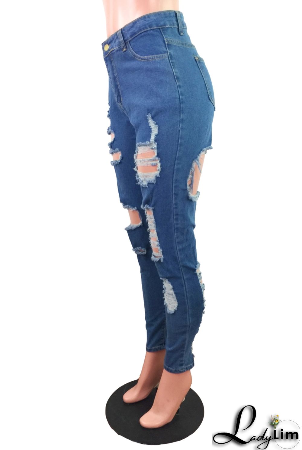 Summer Stylish Blue Ripped Jeans