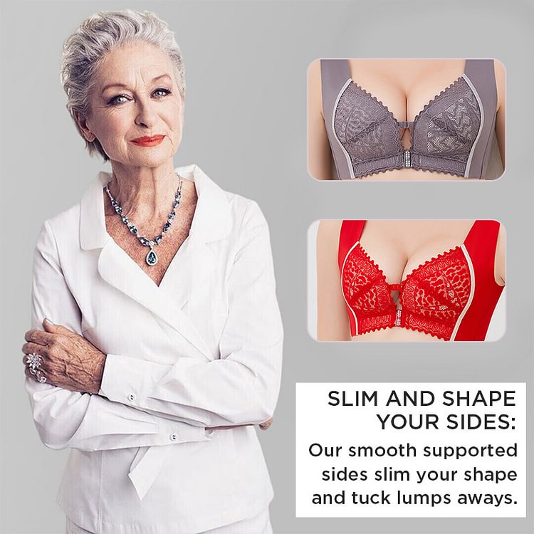 Lace Seamless Breathable Front Closure Wireless Bra