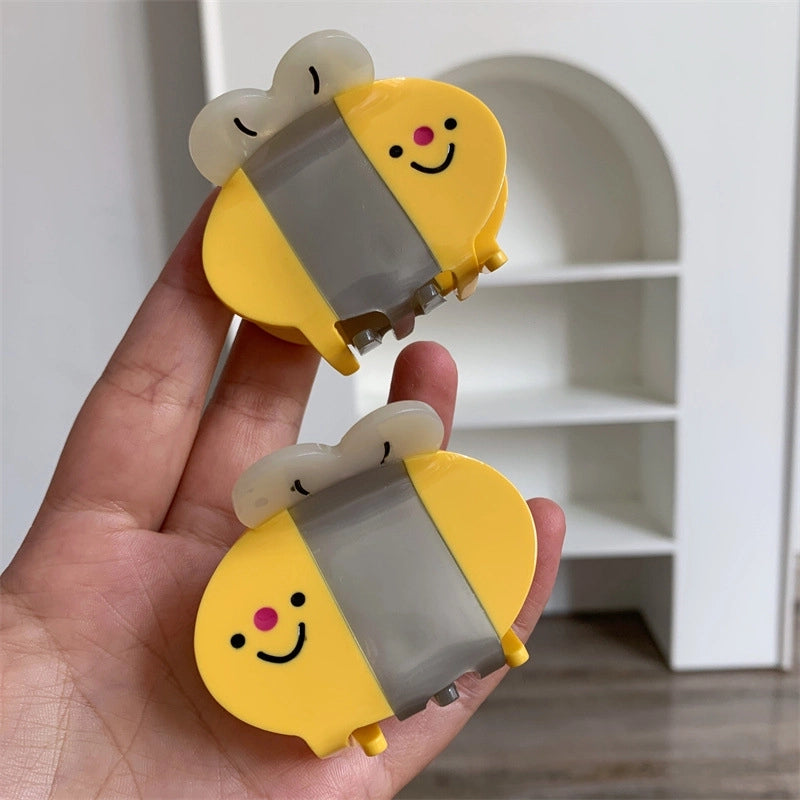 Small And Exquisite Yellow Bee-Shaped Grip Small And Medium Acetic Acid Hair Claw Half Tie Ponytail Clip New Hair Accessories