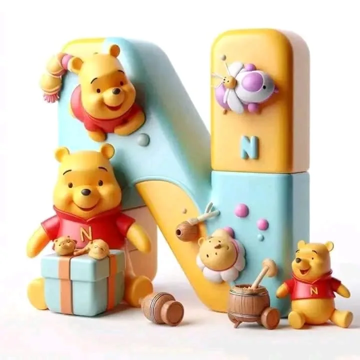 Diamond Painting - Full Round Drill - Pooh&Alphabet(Canvas|40*40cm)