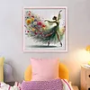 Flower Green Dress Girl-11CT Stamped Cross Stitch 40*40cm tapestrymarket