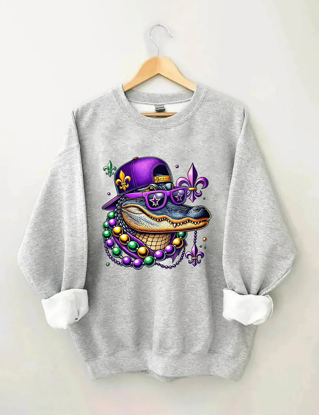 Mardi Gras Crocodile Sweatshirt