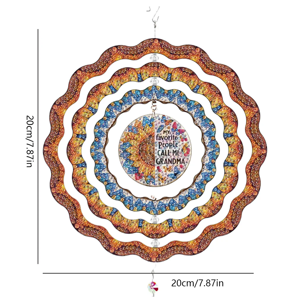 Diamond Painting Rotating Wind Chime Diamond Art Hanging Pendant (Sunflower A)