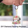 15Pcs Sewing Machine DIY Double Sided Diamond Painting Keychain Kits for Adults
