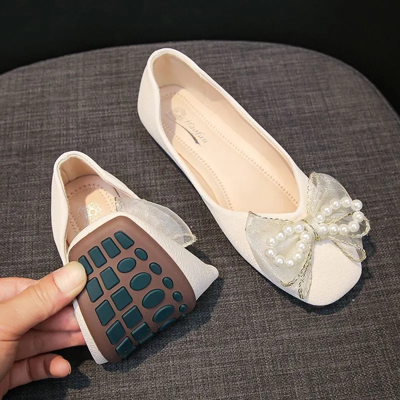 Churchf Churchf New Evening Wind Wind Bow Bean Bean Shoes Women's Fashion Single Shoes Flat Sole Soft Sole Grandmother Shoes Pedal