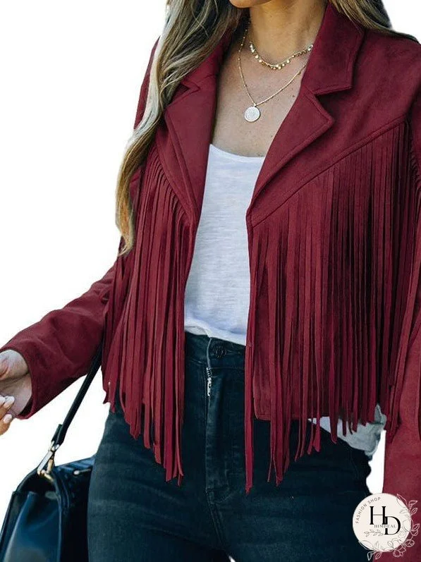 Sophisticated Fringe Suede Jacket