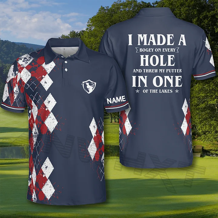Golf Argyle I Made A Hole In One Ver 2 Polo Shirt For Men