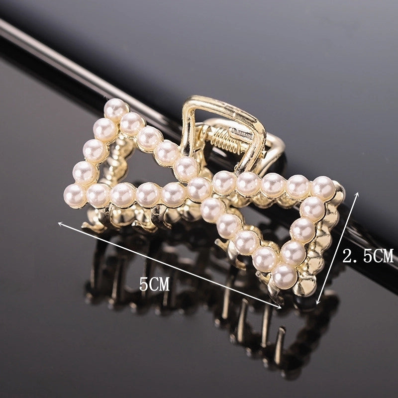 Minimalist Solid Color Alloy Inlay Rhinestones Hair Claws 1 Piece