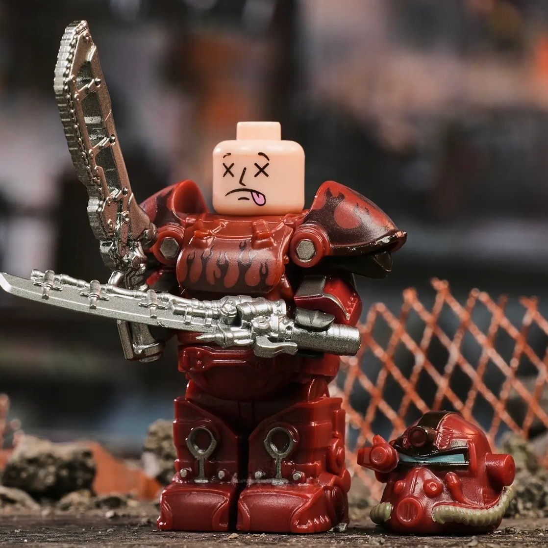 Minifigure World Fallout Shelter T-51 Power Armor Minifigures Set - 8 Unique Styles with Companion Creatures