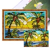 Stained Glass-Full Embroidery 3 Strands 11CT Stamped Cross Stitch-60*40CM-Large Size