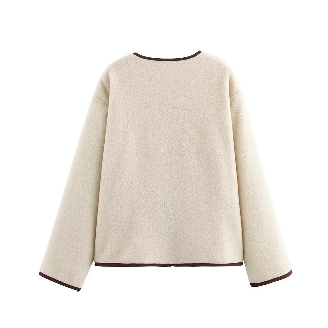 Nigikala Nigikala Women's Fashion Set Edge With Thin Velvet Casual Coat Women's Top B88801