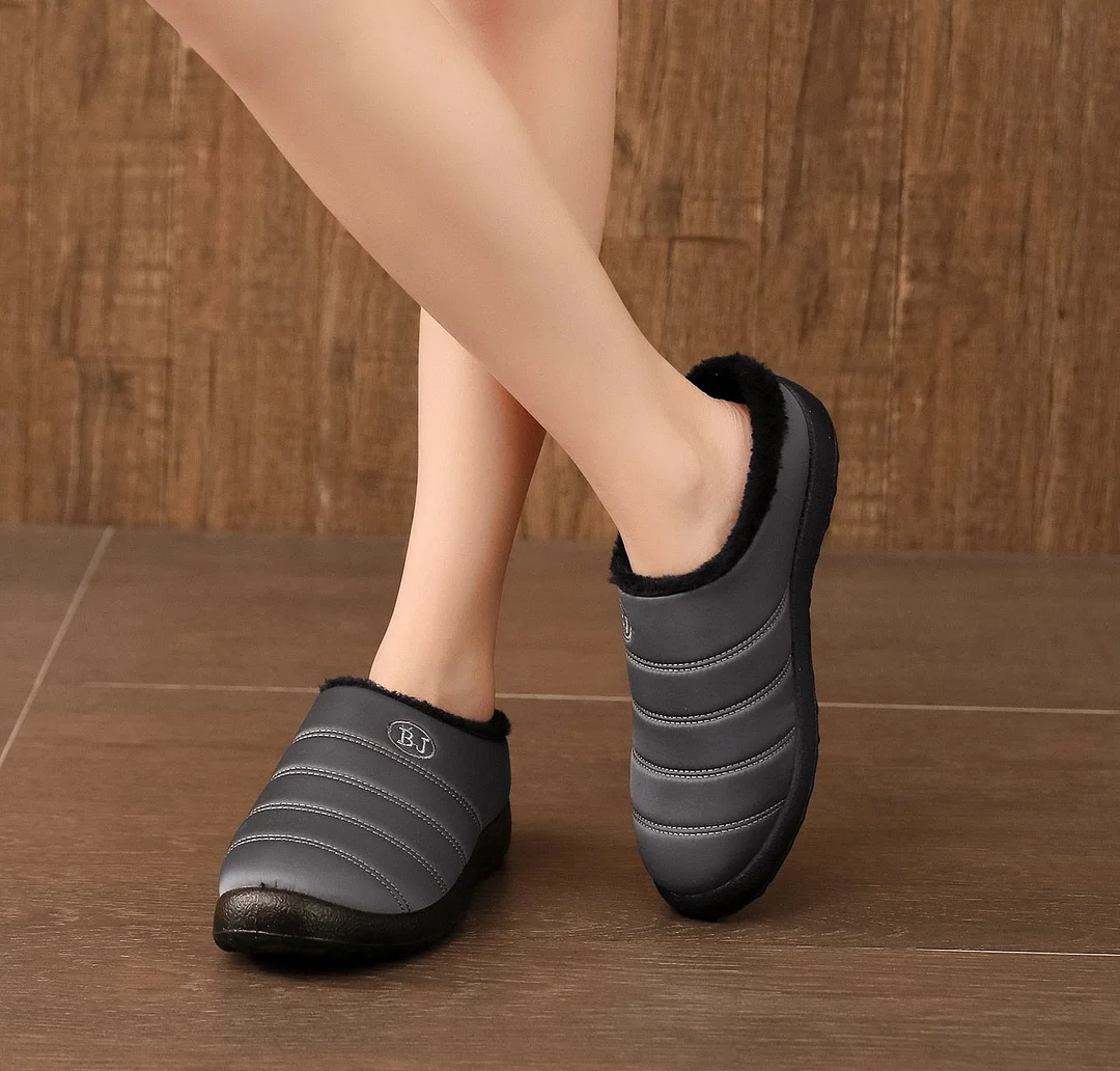 Women Waterproof Winter Shoes Fur Lined Warm Ankle Boots Slip On Outdoor Slides Comfortable Sandals for Women