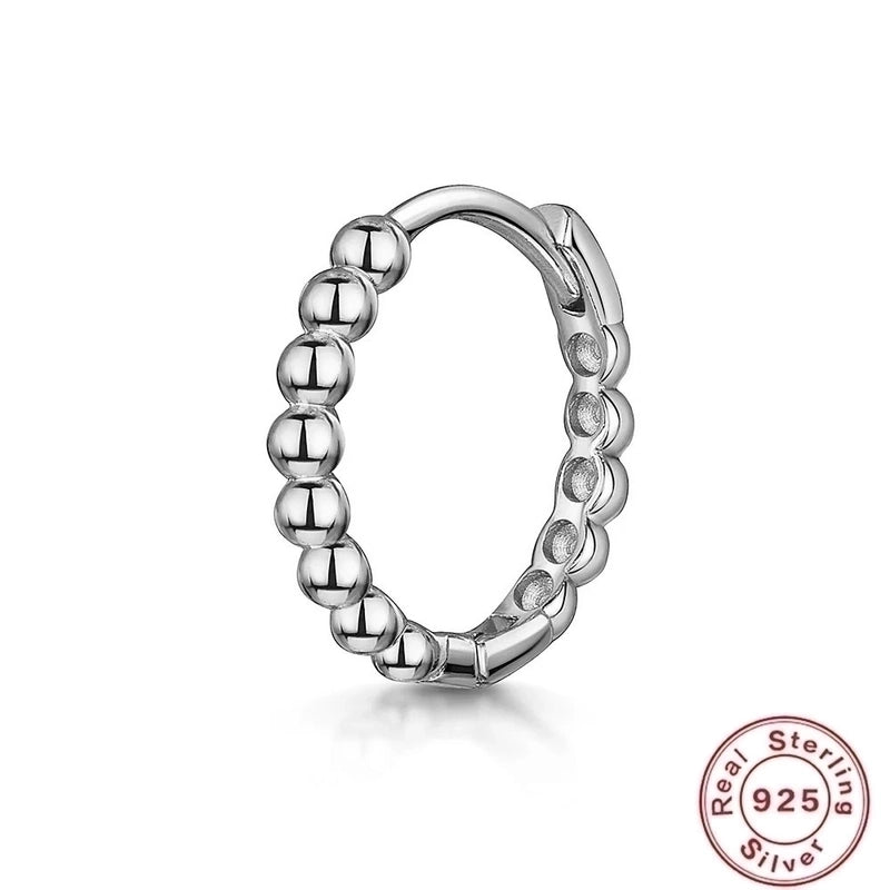 1 Piece 925 Sterling Silver Zircon Round Square Earrings