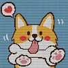 Cute Corgi Dog-14CT Stamped Cross Stitch Kit(25x25cm)