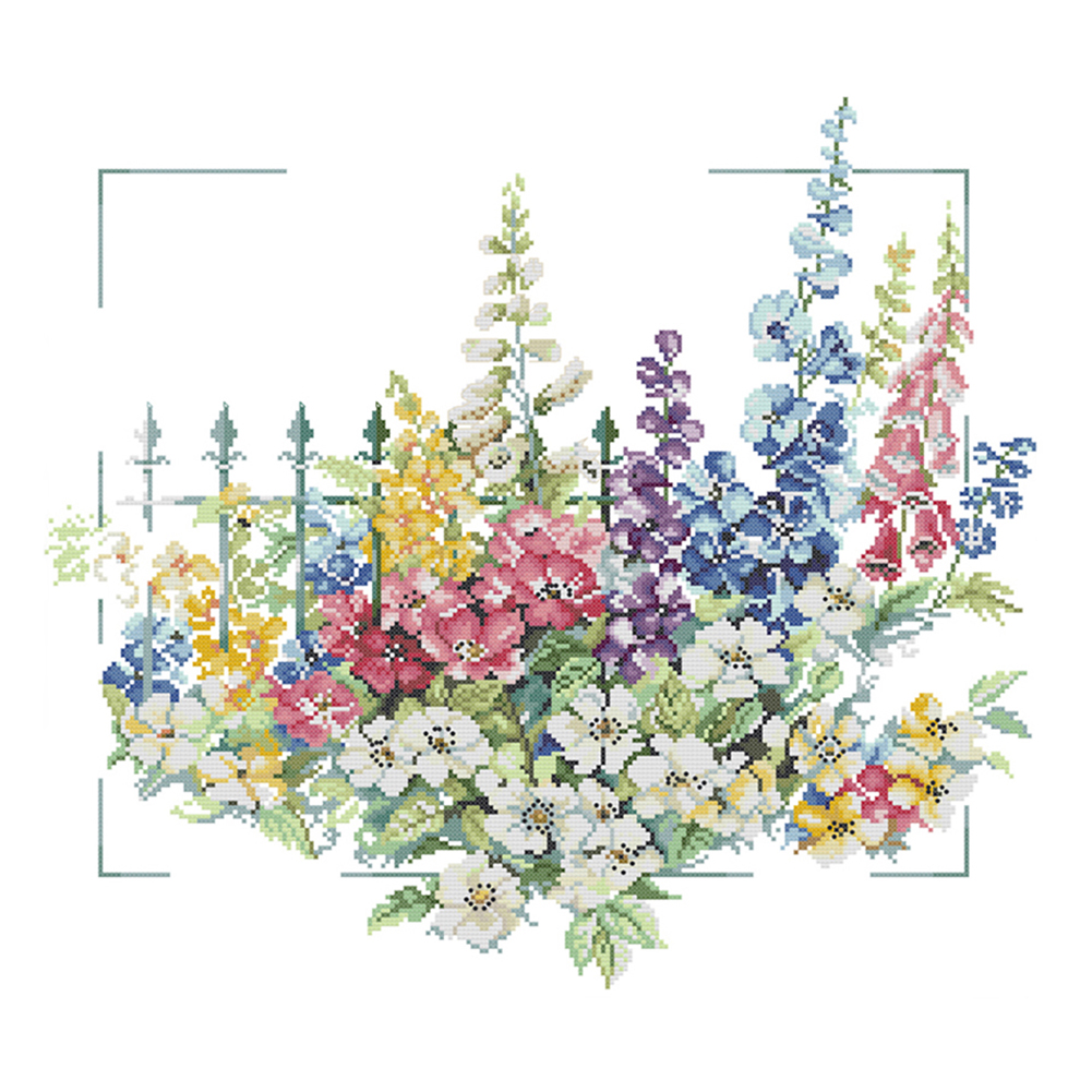 

Flower - 14CT Stamped Cross Stitch - 50*46CM, 501 Original