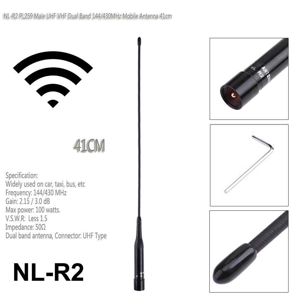 NL-R2 PL259 Male UHF VHF Dual Band 144/430MHz Mobile Antenna 41cm от Cesdeals WW
