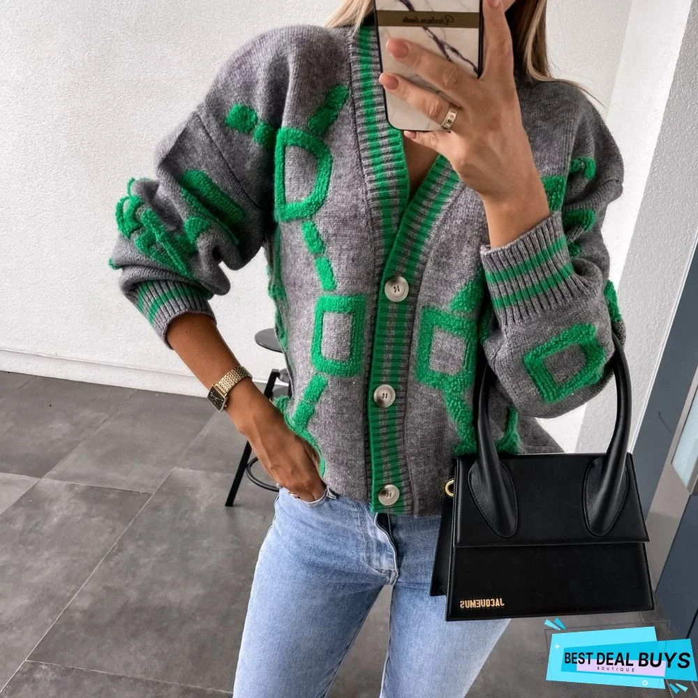 Knitted Cardigan Loose Sweater Coat Sweater