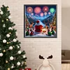 Diamond Painting-DIY Full Round Drill Santa Claus Elk Fireworks(40*40 CM)