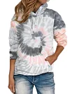 Loose Tie Dye Lace Up Hoodie Women's Sweatshirt