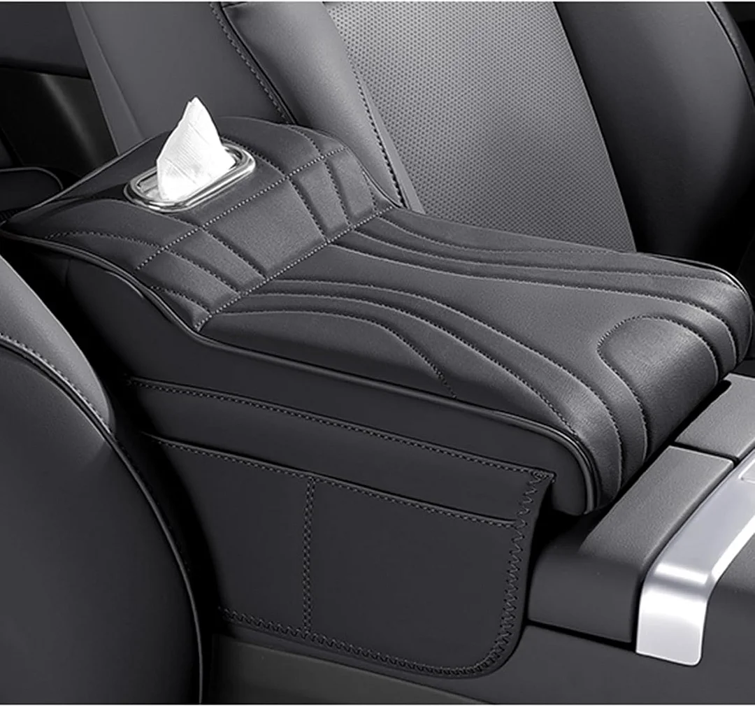 Memory Foam Car Armrest,Vehicle Armrest Box,Car Armrest Storage Cover,Arm Rest Cushion Booster Pad Center Console Cover (Orange)