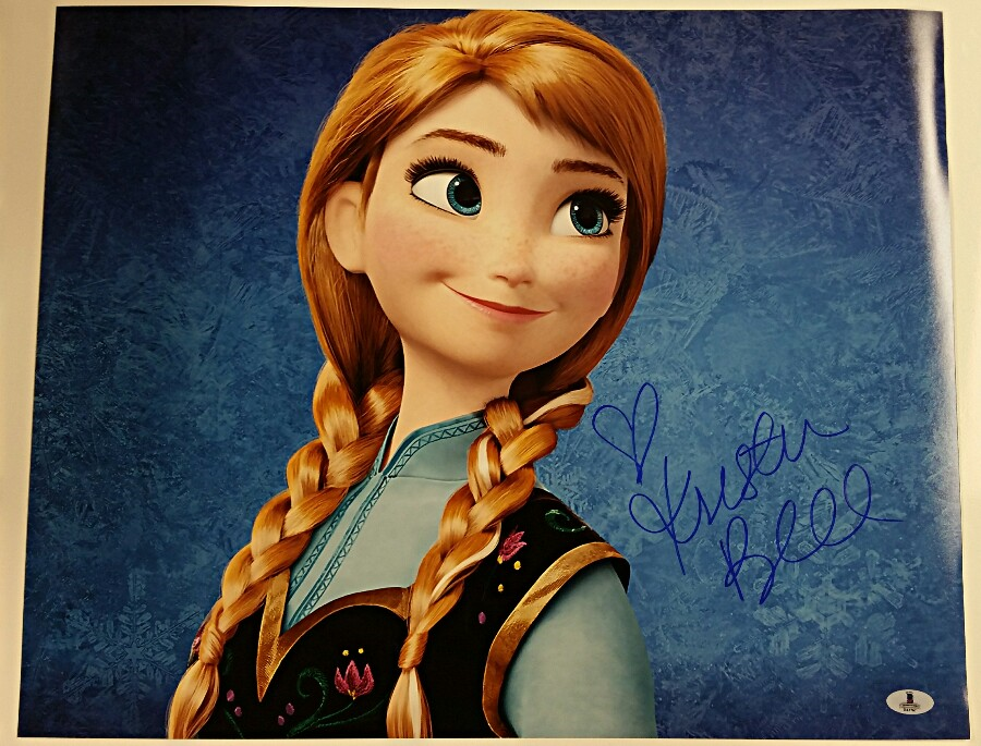 KRISTEN BELL Signed 16x20 Photo Poster painting Disney's FROZEN Voice of Anna Beckett BAS COA