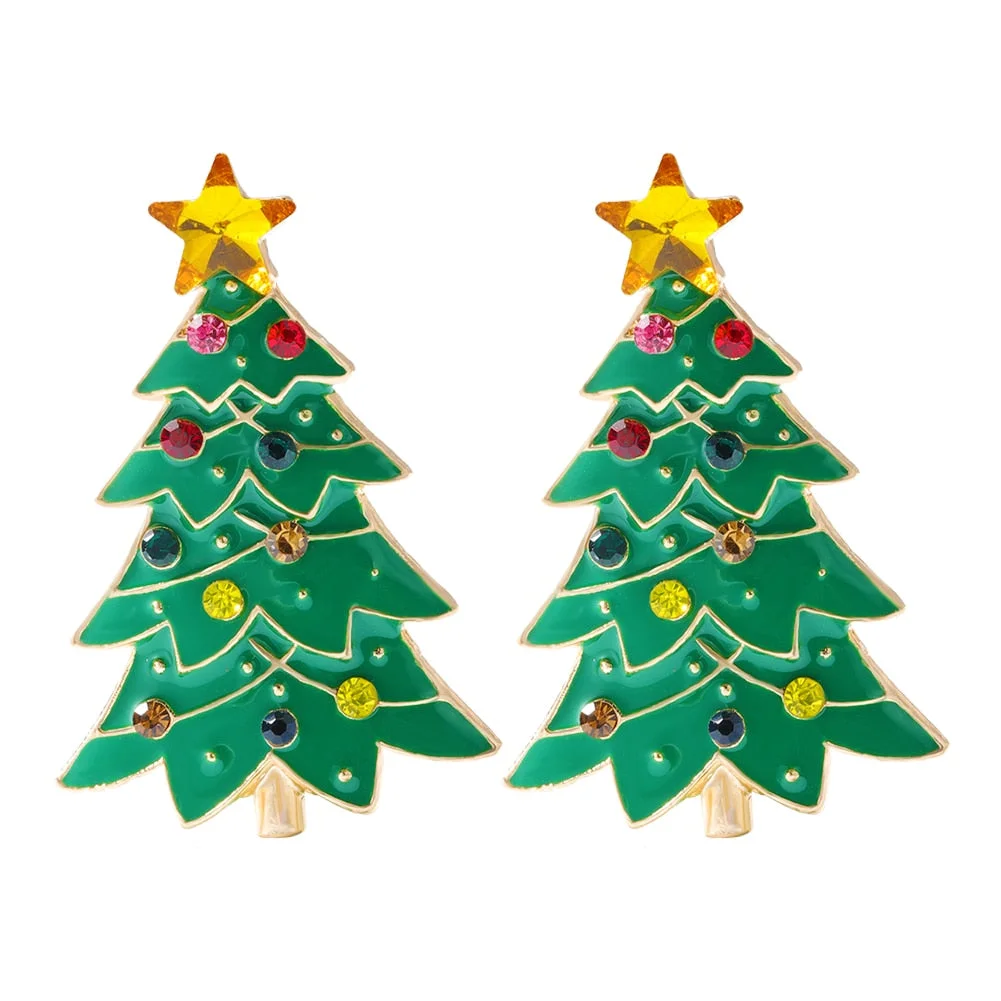 Dvacaman Sparkle Christmas Tree Candy Cane Gingerbread House Christmas Cactus Snowman Santa Drop Earrings For Women Cute Jewelry